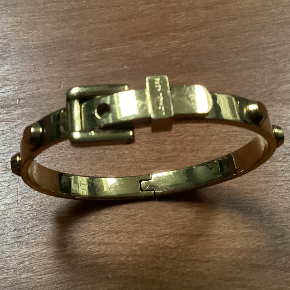 Michael Kors Gold-tone Belt Buckle Bangle Bracelet